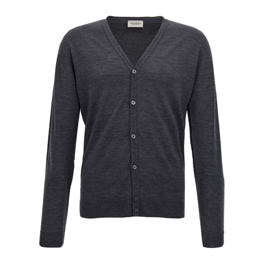 JOHN SMEDLEY Gray Wool Men's Cardigan